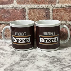Hershey’s S’MORES Ceramic Coffee Mug Set of 2 Brown Orange 14 oz RETRO
